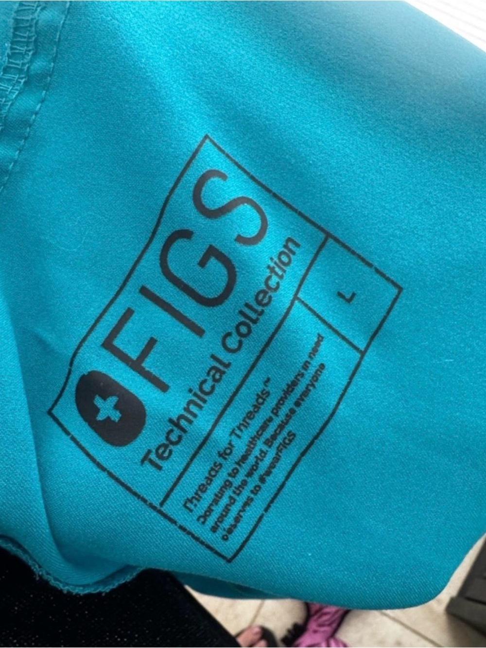 Figs Teal Isabel High Rise Wide Leg Scrub Pants - Picture 2 of 9